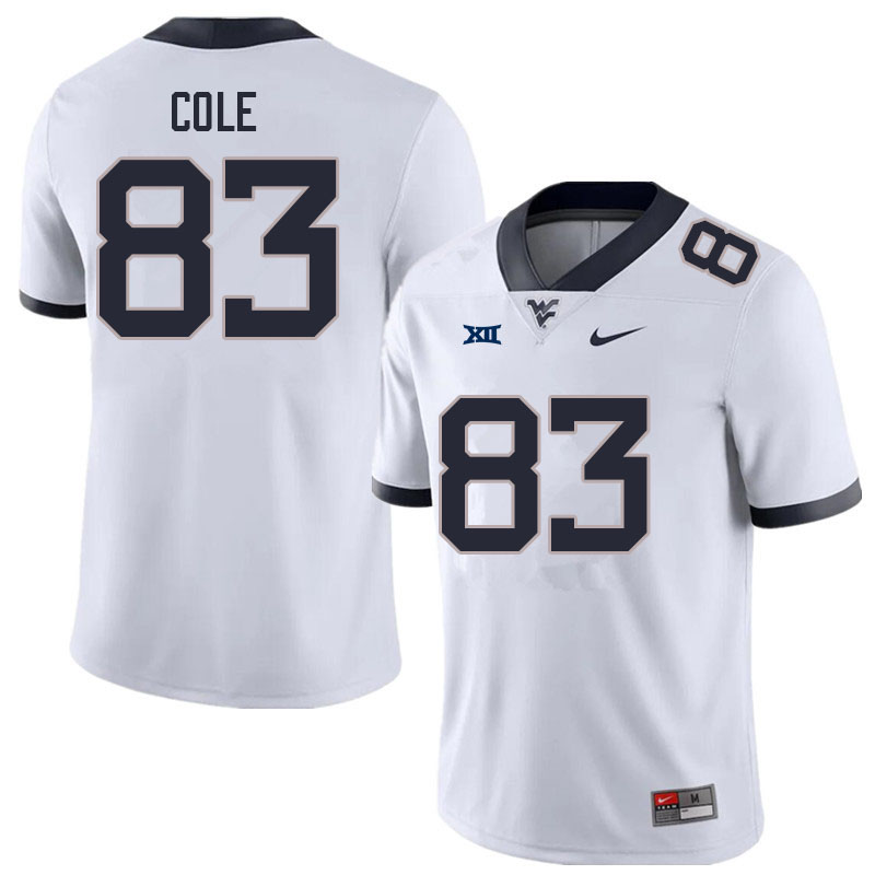 Men #83 C.J. Cole West Virginia Mountaineers College Football Jerseys Sale-White